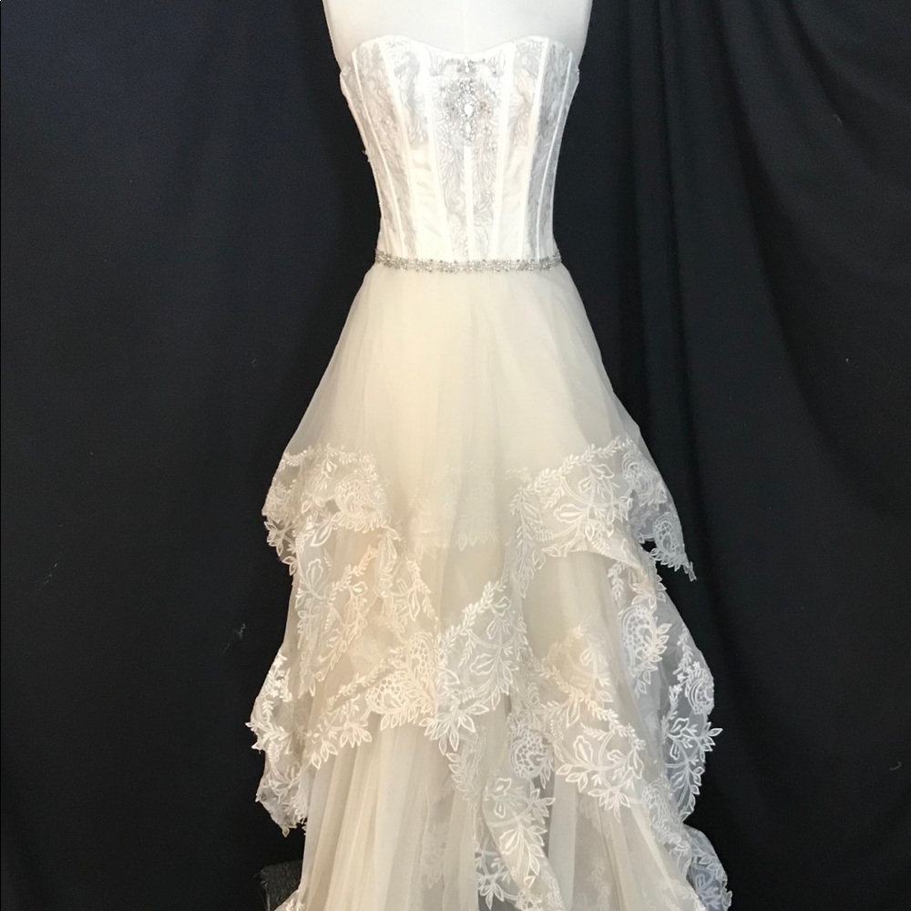 NWT St Pucchi 365 Ivory Silk Lace Wedding Dress 6